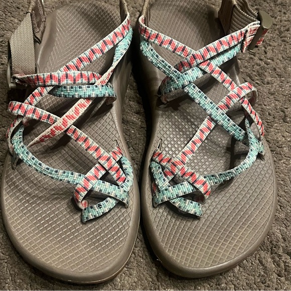 Chaco Women ZX2 Dolman Pine Classic Comfort Sandal blue & pink 10W - Picture 5 of 9